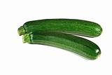 green zucchini isolated on white