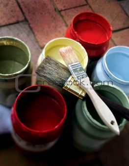 Paint Jars with 2 Brushes