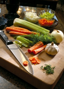Cutting Board Vegetables - clipping path