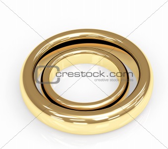 Two 3d gold wedding ring
