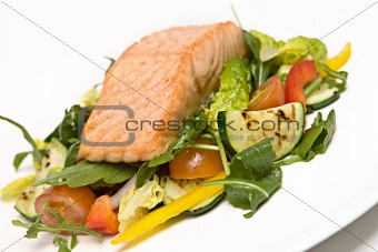 Salmon and salad
