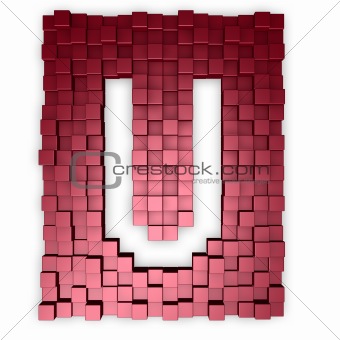 cubes makes the letter u