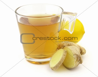 Tea with lemon and ginger