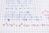 hand written maths calculations