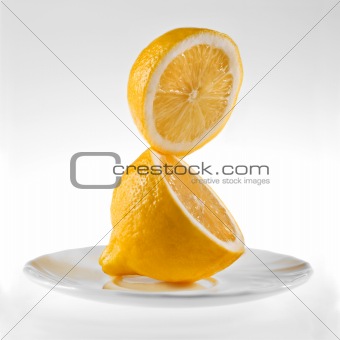  fresh lemon on a white background