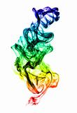multicolored smoke formation on white