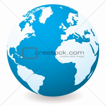 light dark blue globe