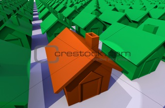 illustrated street of houses