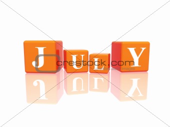july in 3d cubes