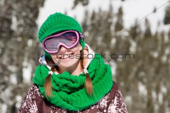 Young skier smiling