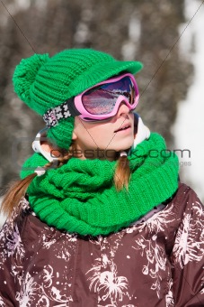 Young skier smiling