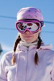 Young girl on skiing resort