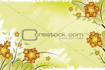 Vector grunge floral background