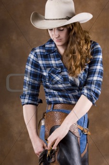 Cowgirl in blue