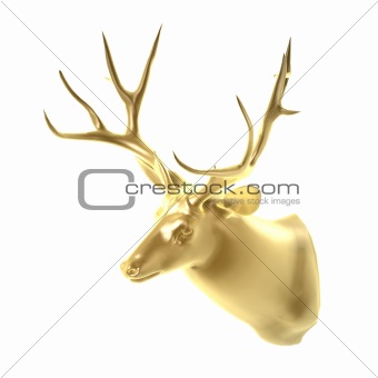 golden deer head