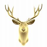 golden deer head