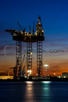 Big drilling platform in dock