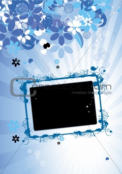 Floral frame with place for your text and photo