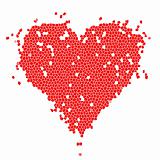 Mosaic heart shape red for your design