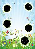 Summer meadow, insert text or photo into frames
