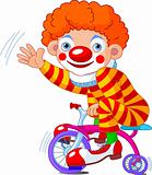 Clown on three-wheeled bicycle 