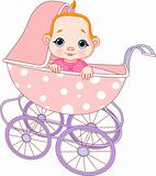 Baby girl in carriage