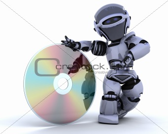 robot with optical media disc
