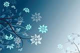 Abstract blue vector flower background