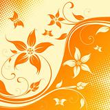 Vector flower background with butterfly