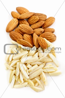 Slivered and whole almonds