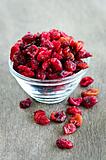 Bowl of dried cranberries