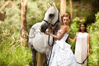 Young Women with Horse