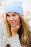 Attractive Young Woman With Knit Cap