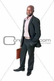 Happy african businessman smiling
