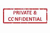 Private and confidential office rubber stamp
