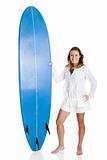 Woman with a surfboard