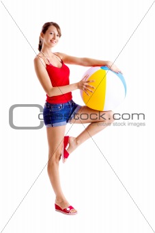 Beach ball girl