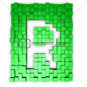 cubes makes the letter r
