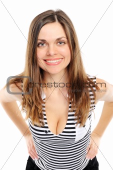  Positive young woman smiling