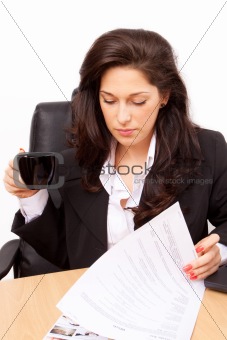 Young business woman working