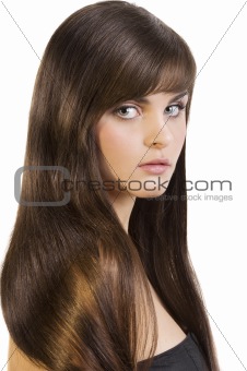 brunette with smooth hair