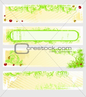 Set of vector spring banners 