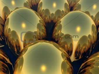 Close Up Of Golden Easter Eggs