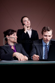 Business team and a phonecall