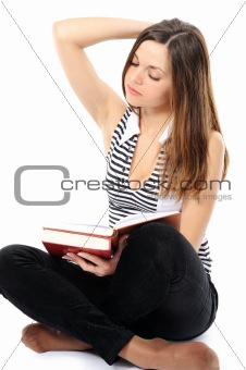  Beautiful  girl doing homework