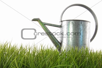 Watering can in grass
