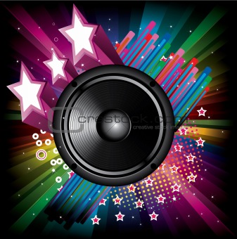 Background for Disco flyers with black Speaker