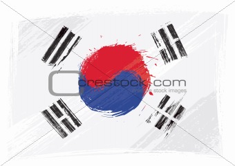 Grunge South Korea flag