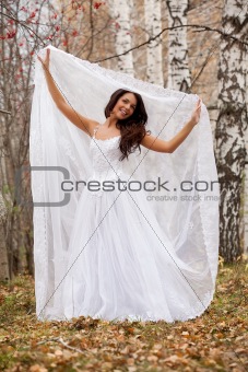 Young Bride In A Forest