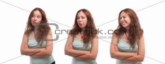 3 emotion of young woman
